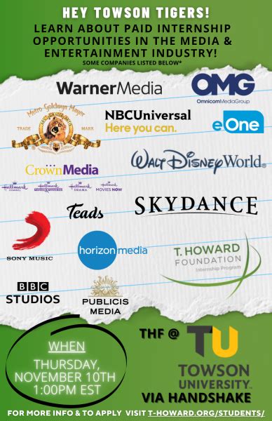 Entertainment Industry Internships .